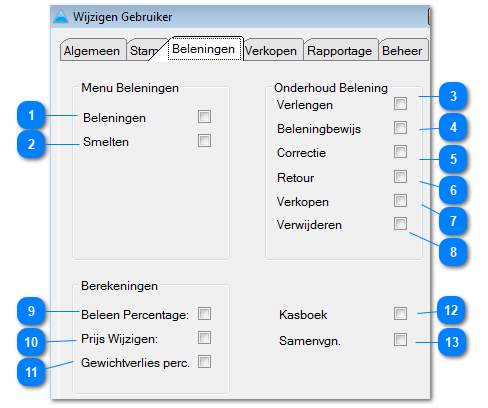 Gebruiker: Tabblad beleningen