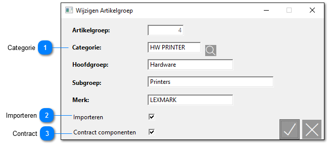 Artikelgroep invoeren / wijzigen