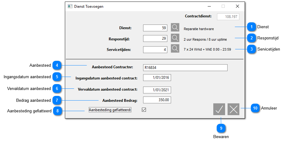 Contract - Dienst toevoegen