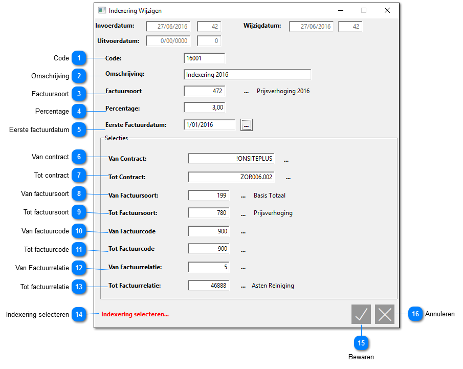 Indexering invoeren