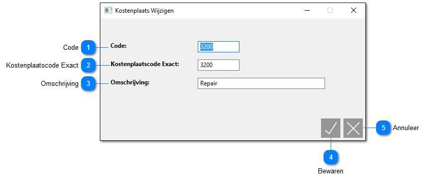 Kostenplaats wijzigen